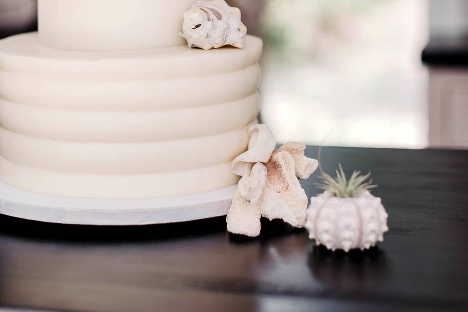 Beach Tiered Wedding Cake