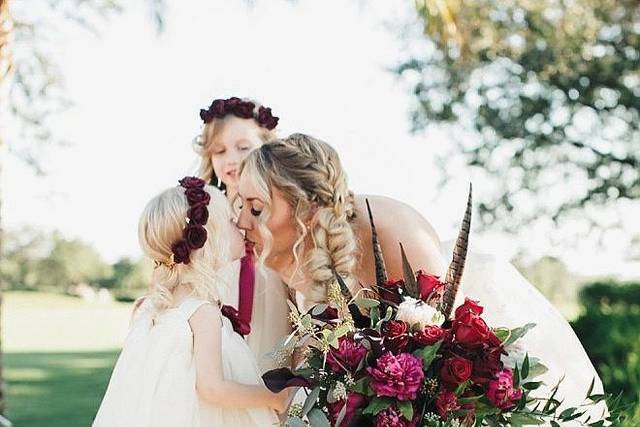 Bride and little girls