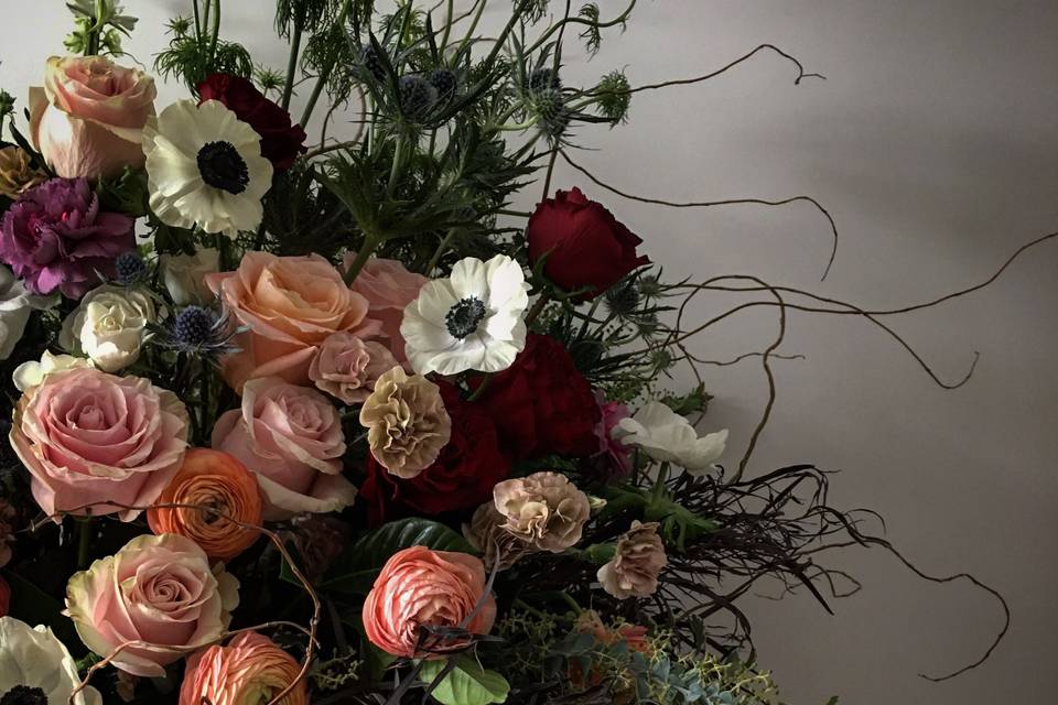 Cascading urn design detail