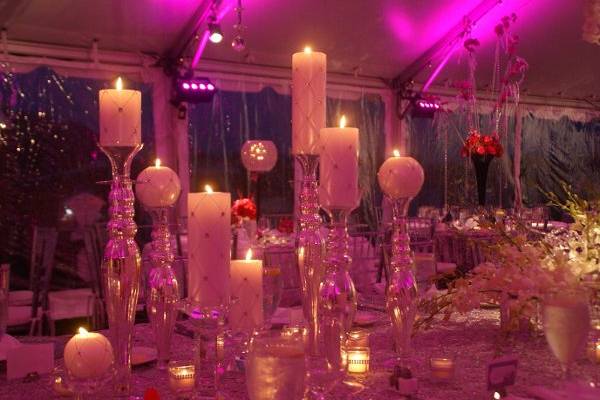 Pink and Sparkles under the tent at the Cavalier Yacht Club located in Virginia Beach.