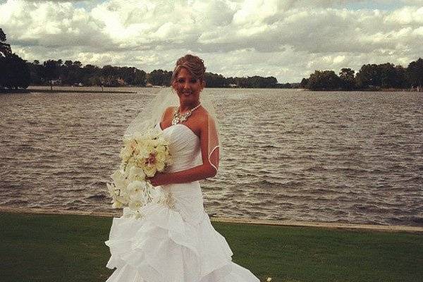 Bride with a bright bouquet