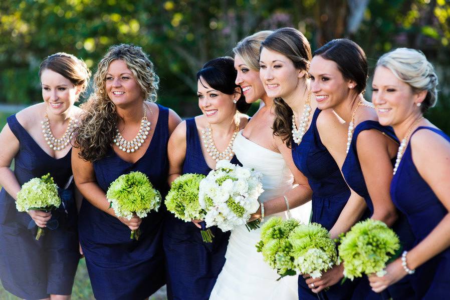 Bride and bridesmaids