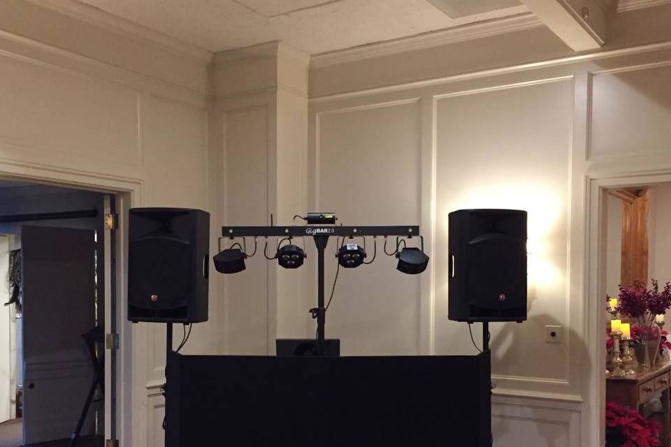 DJ booth setup