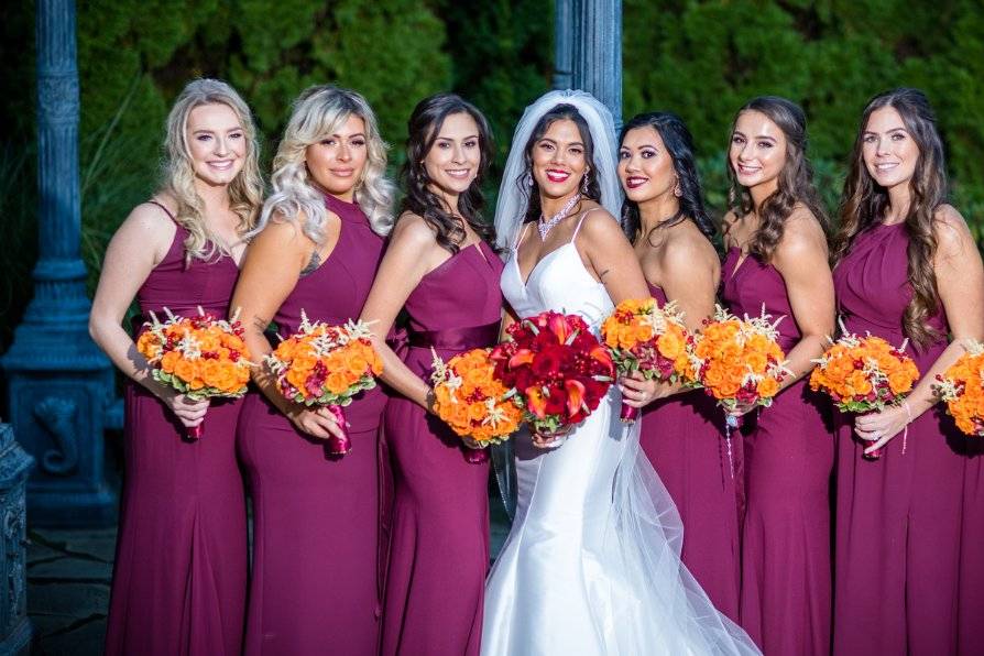 Bridal party dressed