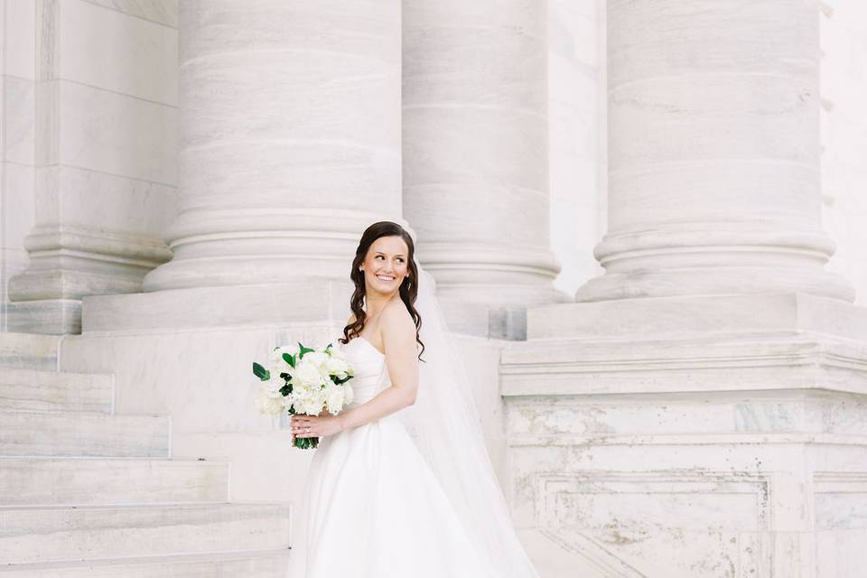 Crisp White Wedding at DAR