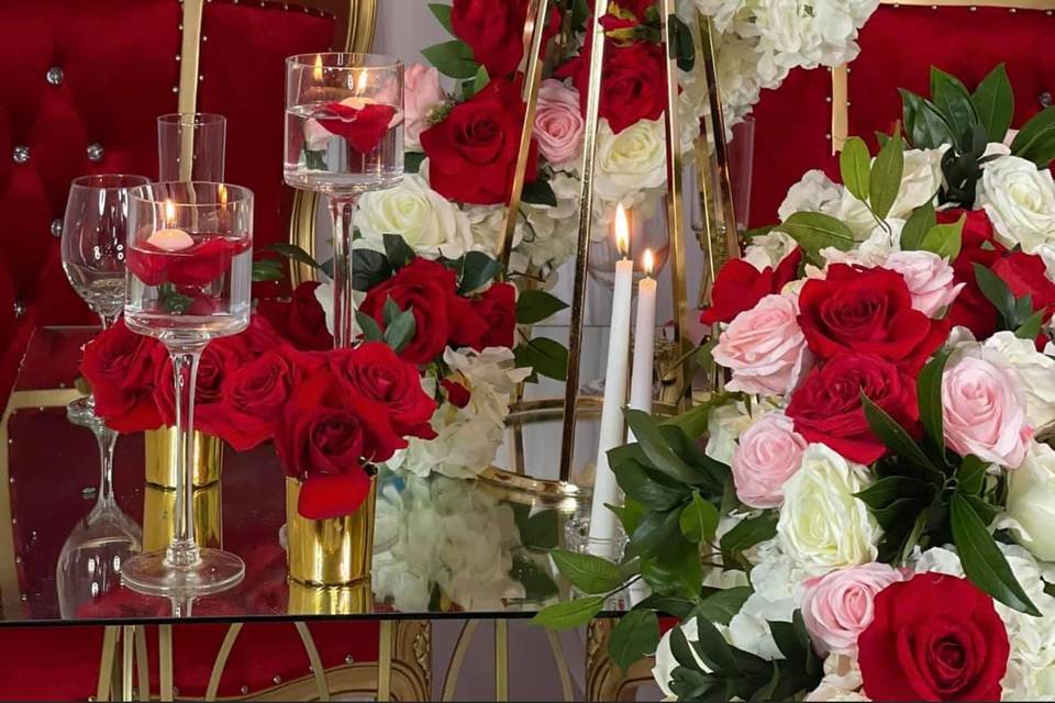 Red and gold decor