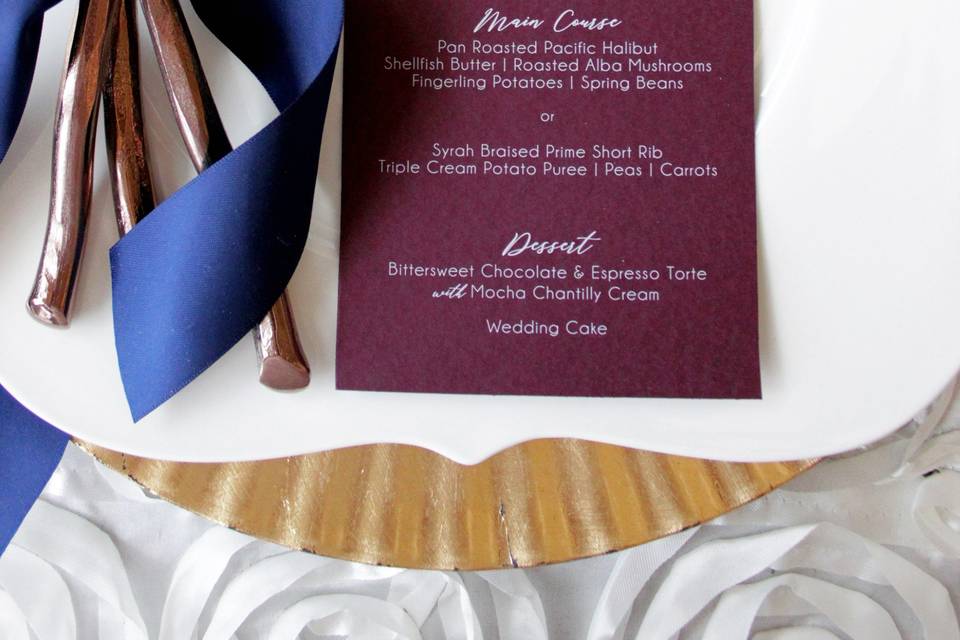 Classic and Simple Silk Ribbon Wedding Invitations in Mocha