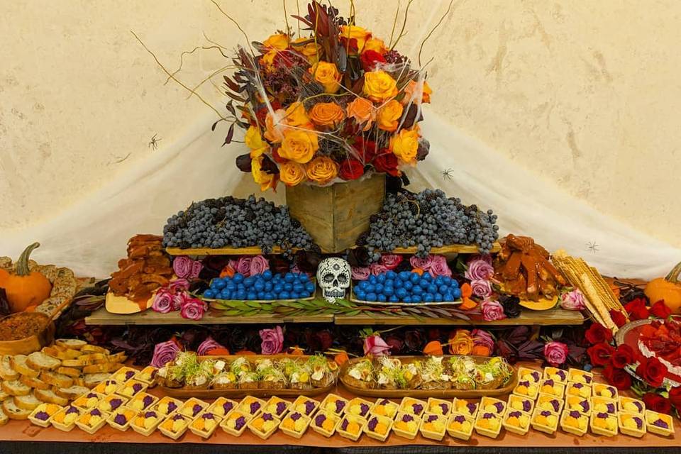 Halloween themed table.