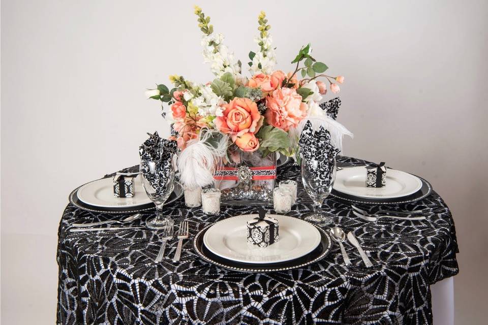 Beautiful wedding table setup