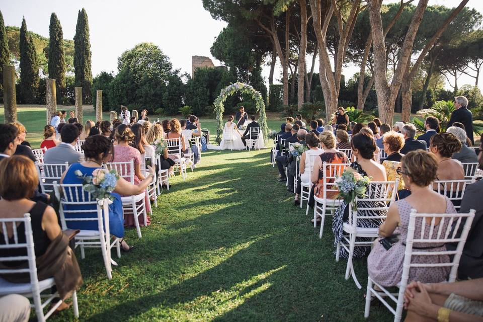 Outdoor wedding ceremony