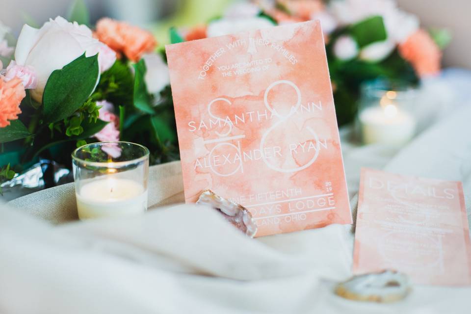 Watercolored invitations