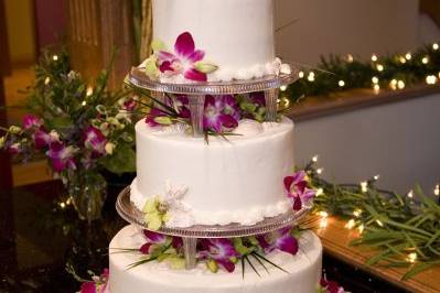 orchid wedding cake