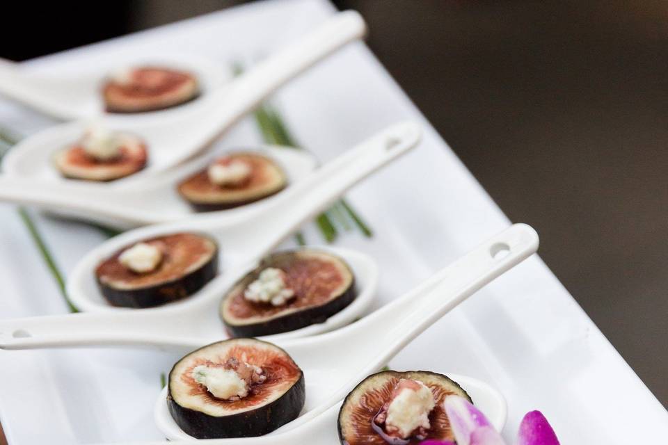 Port wine macerated fig and bleu cheese