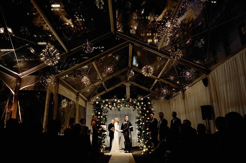 Rooftop wedding ceremony