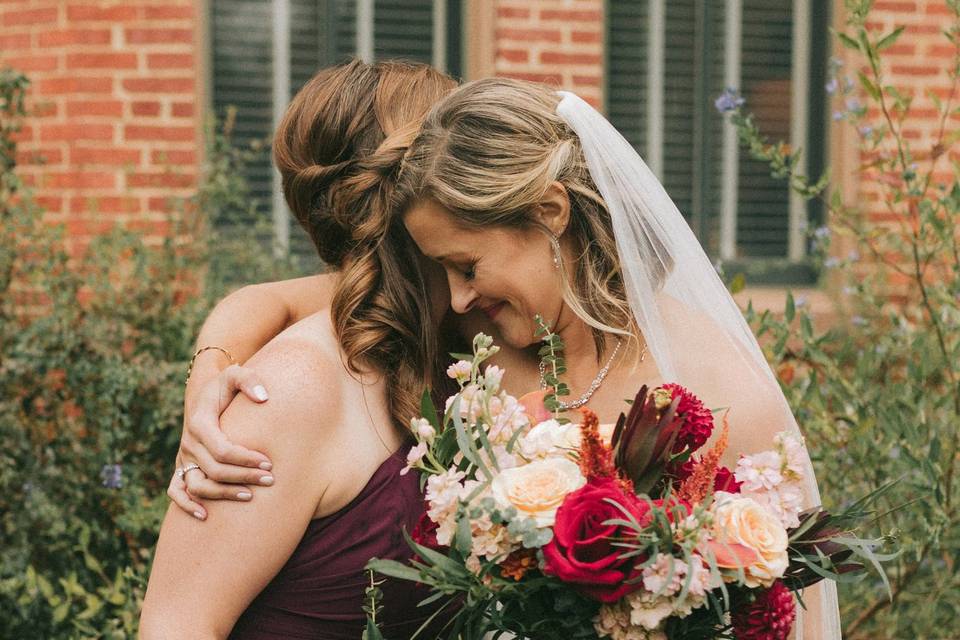 Bride and her bridesmaid