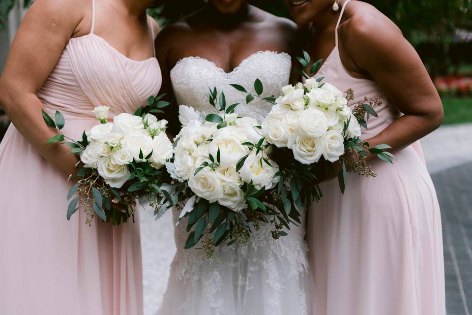 Bride and her bridesmaids