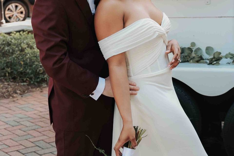 Elopement bride and groom