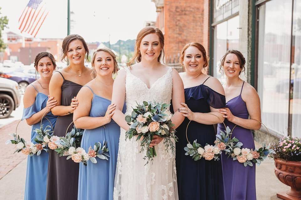 Floral hoops for wedding party