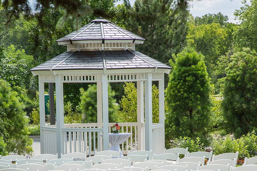 Outdoor wedding ceremony setup