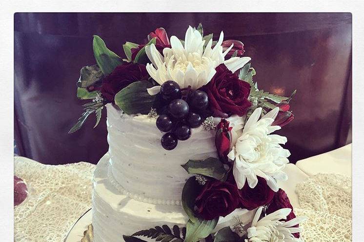 Floral cake design by Forever More Design