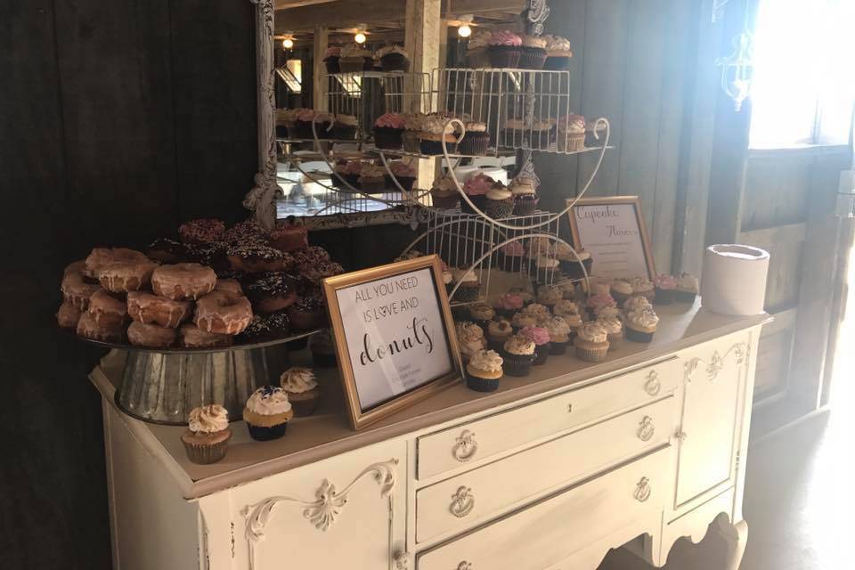 Wedding donuts and cupcakes