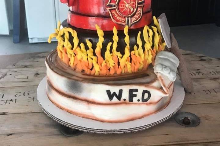 Fireman themed cake