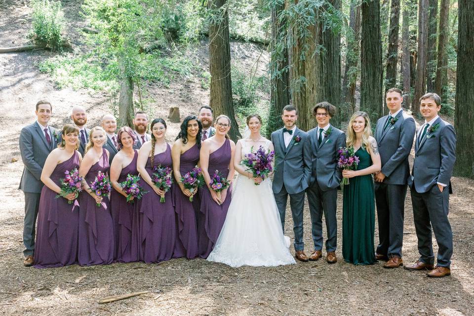 Purple bridal party