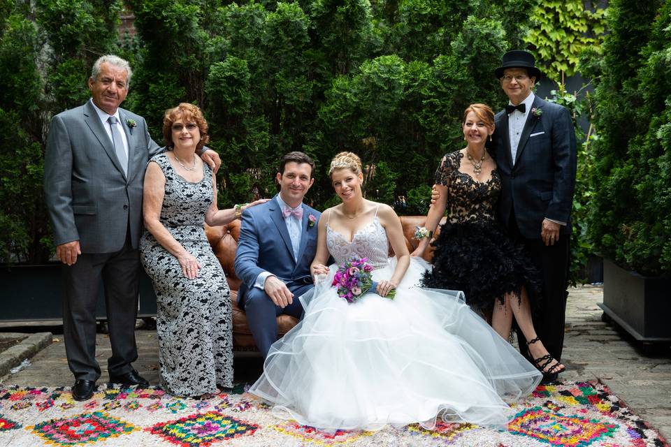 Newlyweds and family
