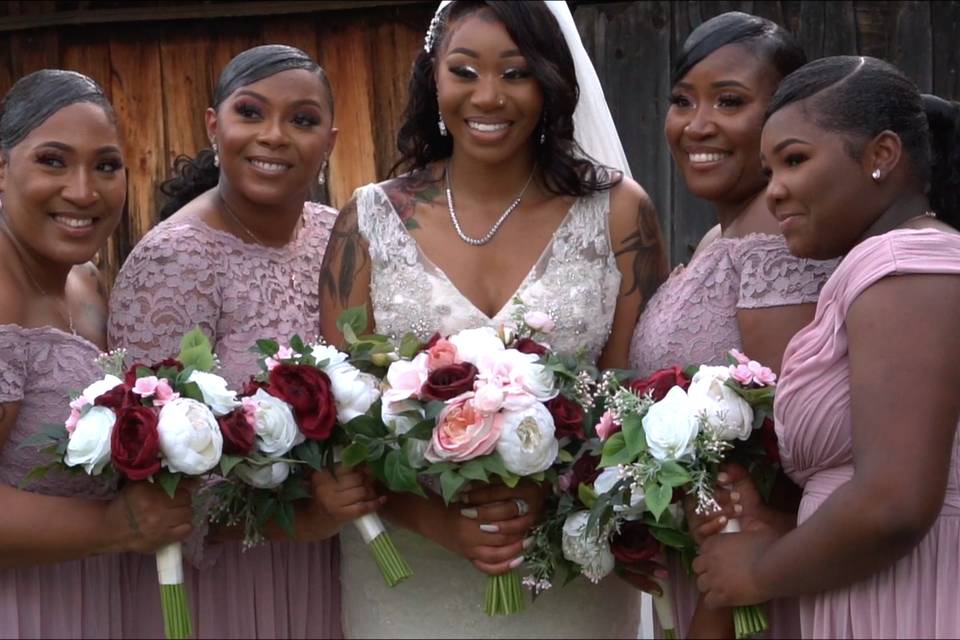 Wife to be with bridesmaids