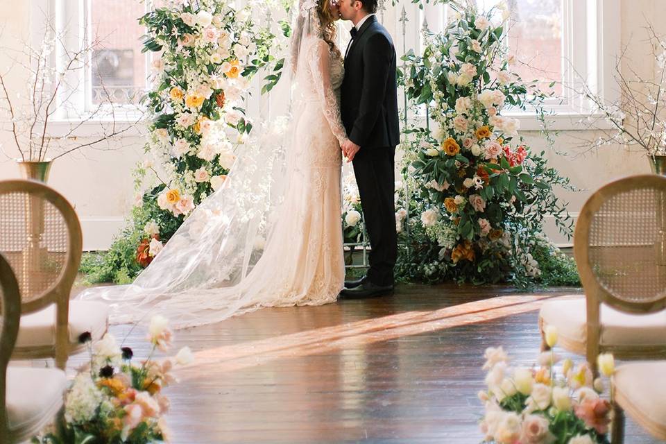 Empire Room Ceremony Kiss