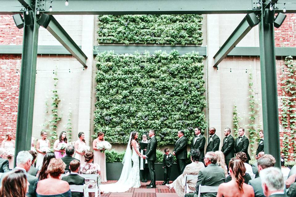 Wedding Couple on Terrace