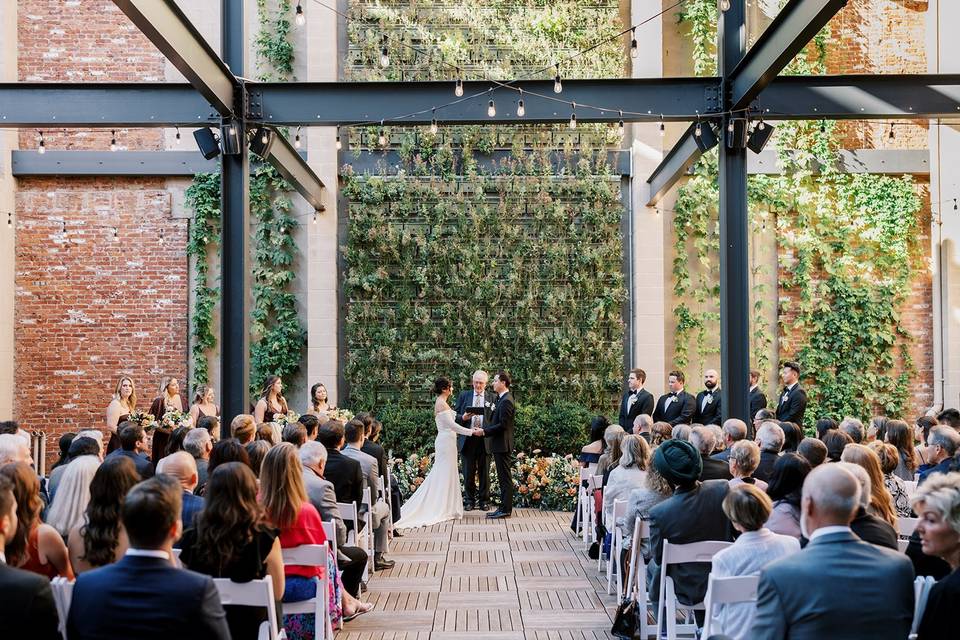 Wedding Couple on Terrace