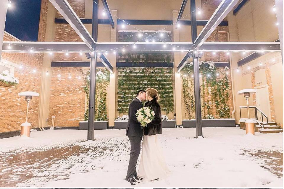 Wedding Couple on Terrace