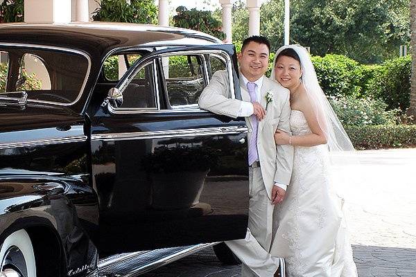 Wedding couple in Cadillac