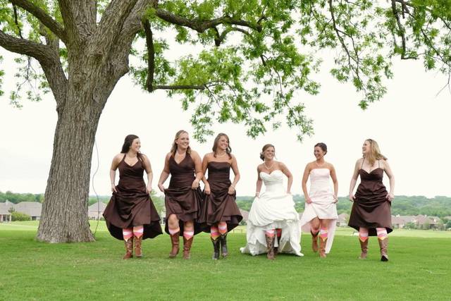 Bride and bridesmaids