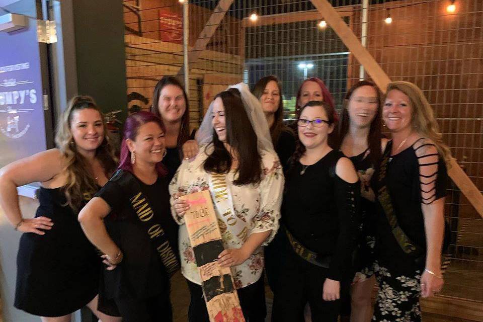 Bride and her entourage