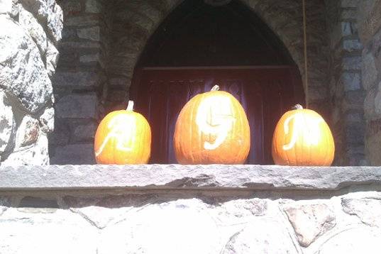 Monogrammed pumpkins...A great personalization idea!