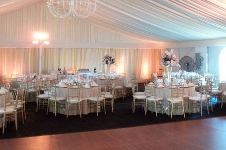the beautiful tent after the decor was completed.