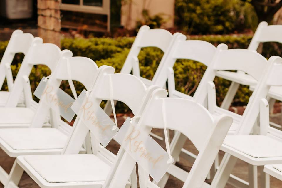 Wedding chairs & florals