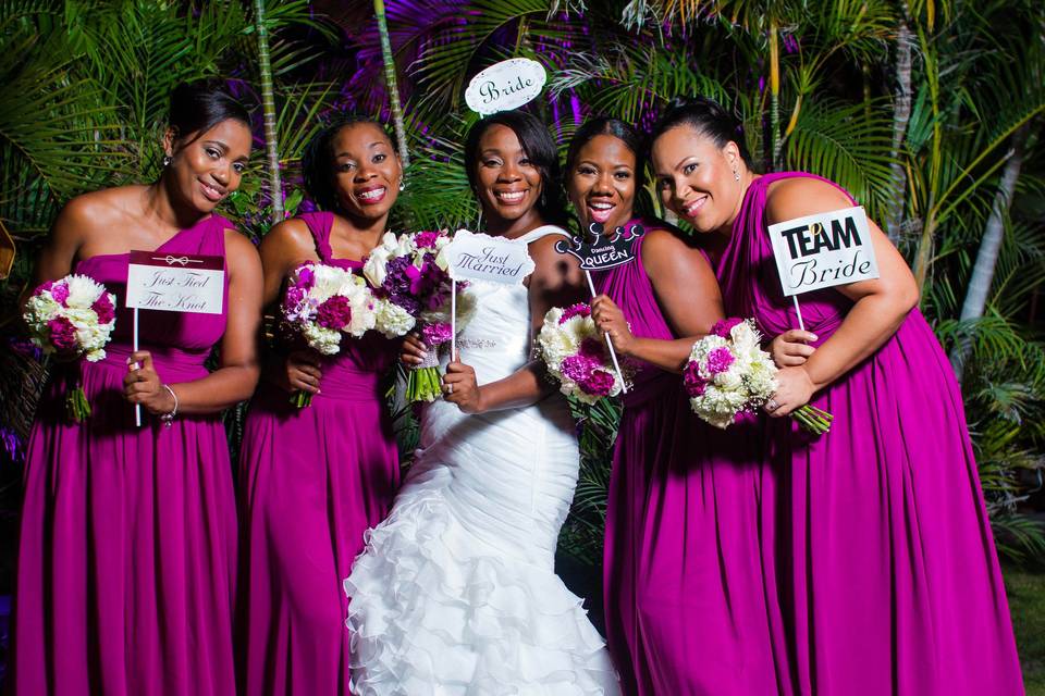 The bride with friends