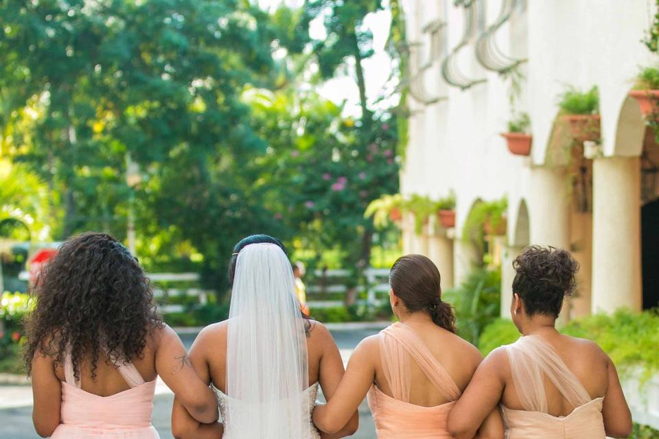 The bride with friends