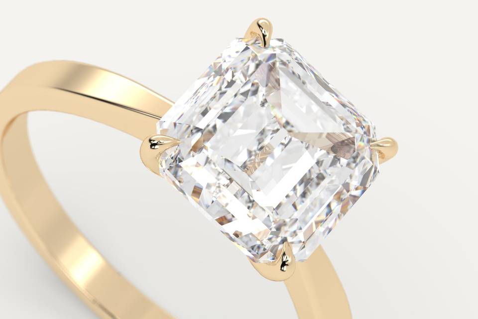 3 carat asscher diamond ring