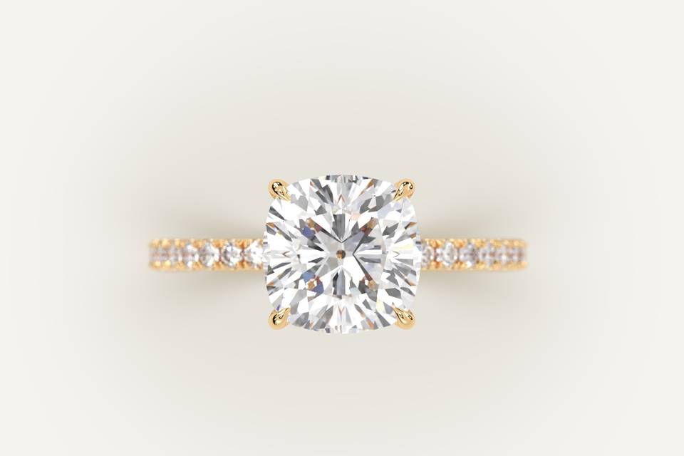 3 carat cushion diamond ring