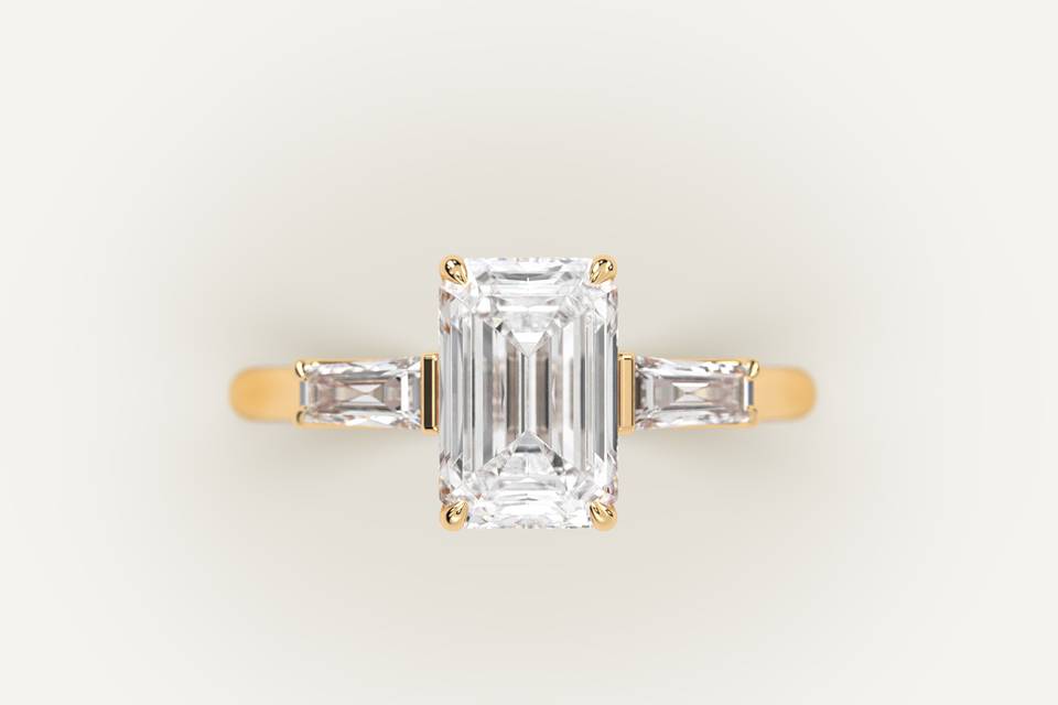 3 carat emerald diamond ring