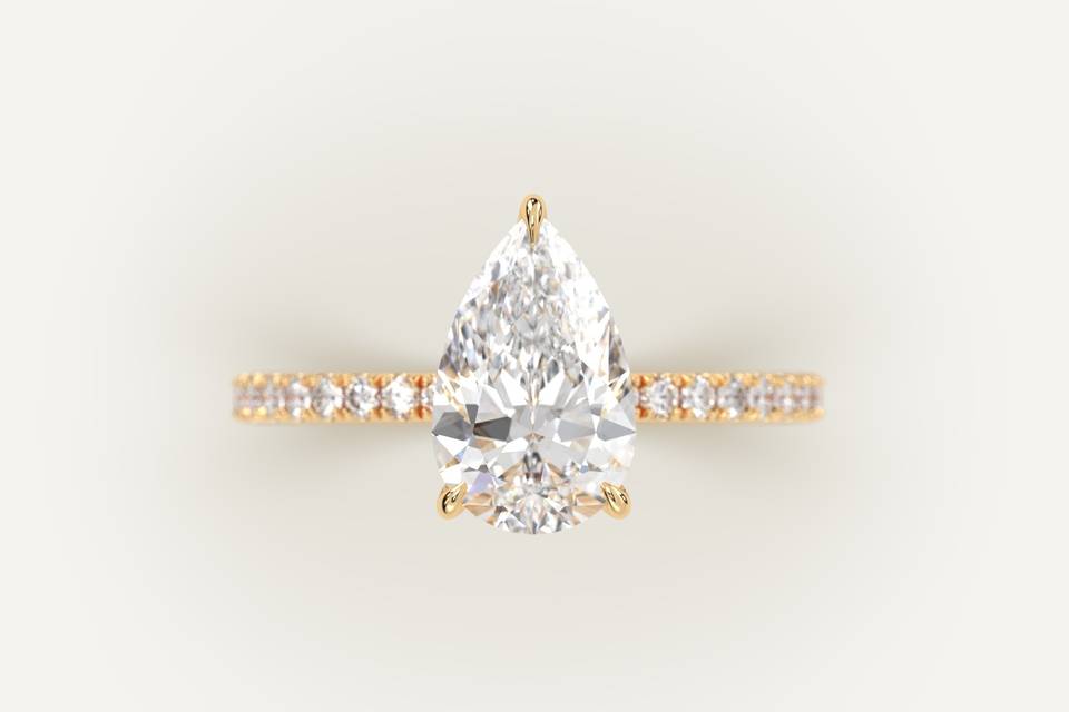 3 carat pear diamond ring