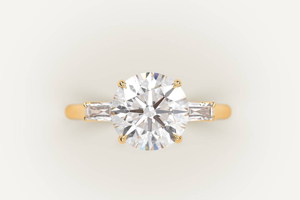 3 carat round diamond ring