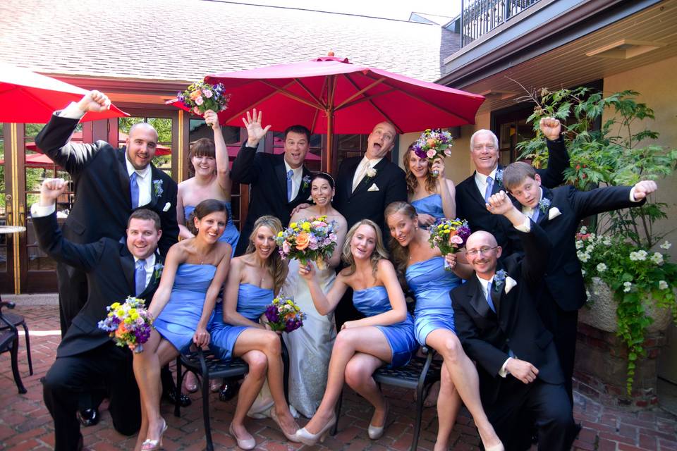 Bridal Party on the Courtyard