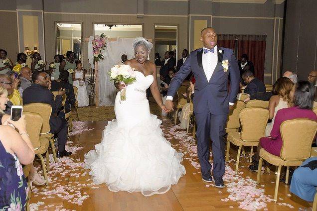 Bride & Groom down the aisle