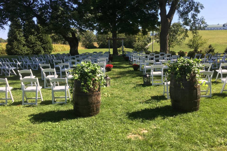 Ceremony, side yard setup