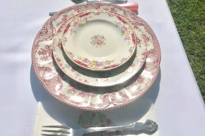 Mismatched china available
